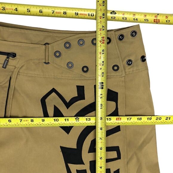 Rare Jamie Sadock Adjustable Snap Geometric Tan Black Pocket Mini Skirt Sz XS-S - Picture 14 of 14